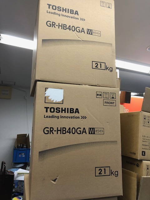 台東区から大量 冷蔵庫 TOSHIBA GR-HB40GAを高価買取せて頂きました！