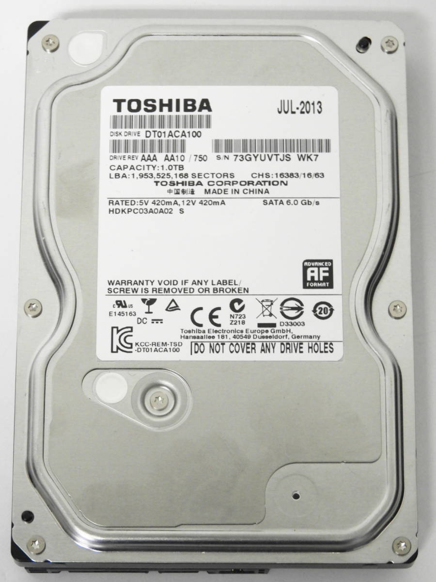江東区からPCパーツ TOSHIBA 東芝 DT01ACA100 1TB HDD 3.5インチ SATAを高価買取させて頂きました！