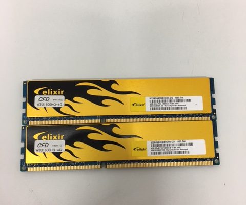 新宿区からCFD ELIXIR W3U1600HQ-4G　DDR3 PC3-12800 4GB 2枚組を買取させて頂きました！
