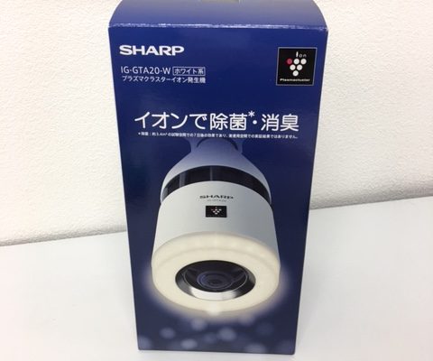渋谷区からSHARP/シャープ イオン発生機 プラズマクラスター トイレ用 ホワイト系 IG-GTA20-Wを買取させて頂きました！