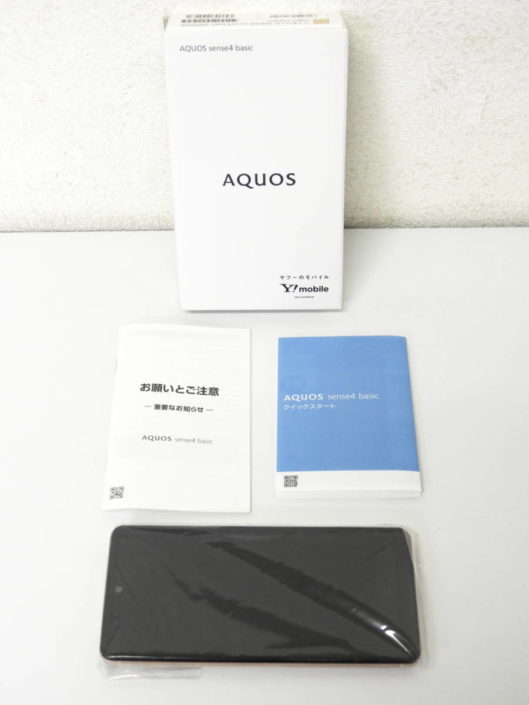 江東区からワイモバイル AQUOS sense4 basic A003SH シルバーを高価買取させて頂きました！