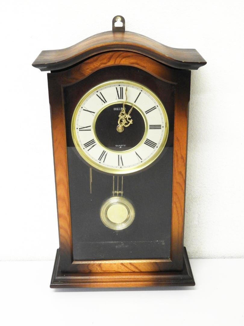 世田谷区からSEIKO 昭和レトロ 振り子時計 PQ801B クオーツ 柱時計 掛時計を高価買取せて頂きました！